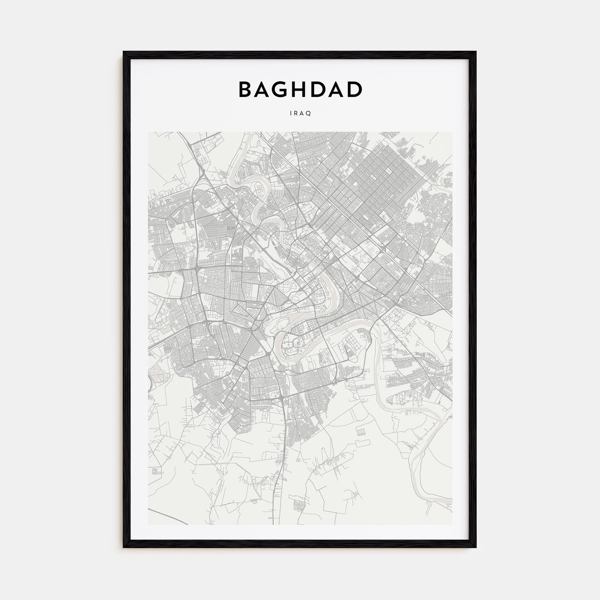 Baghdad Map Portrait Poster