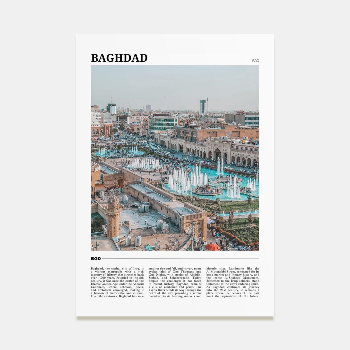 Baghdad Travel Color No 2 Poster