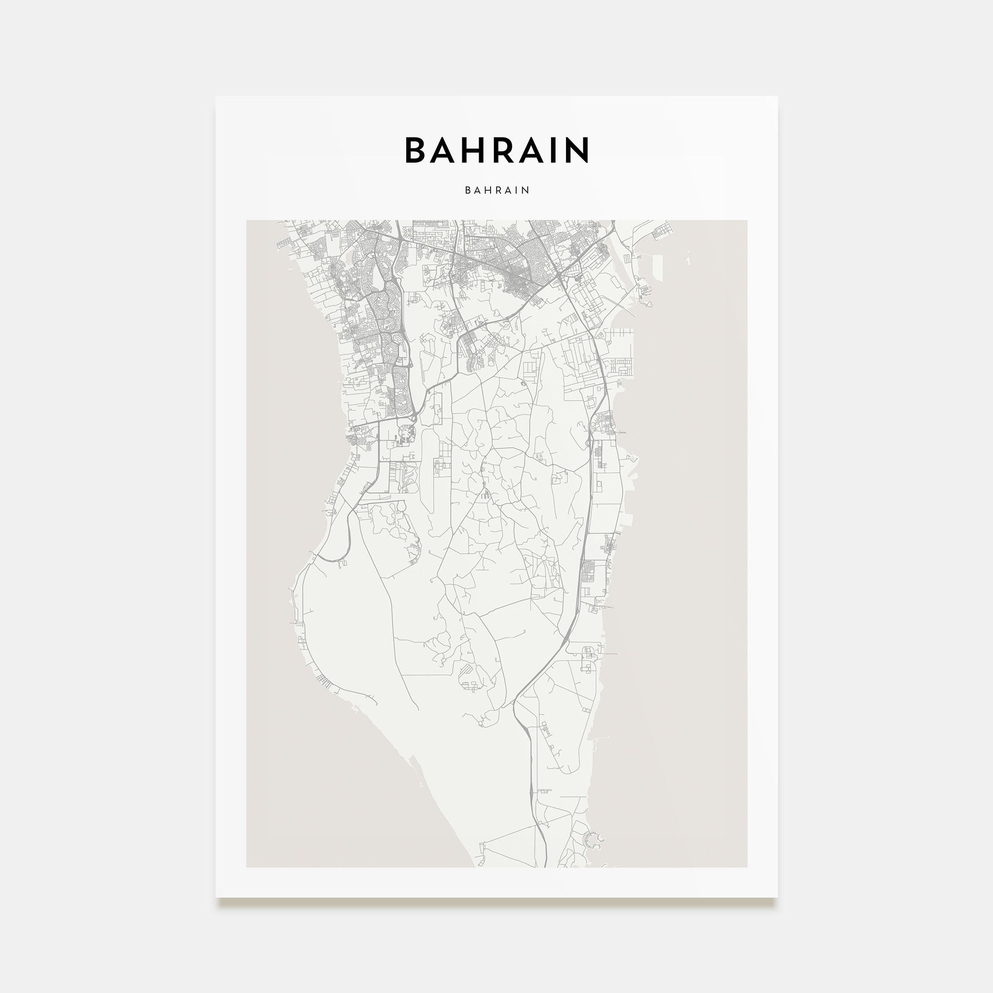 Bahrain Map Portrait Poster
