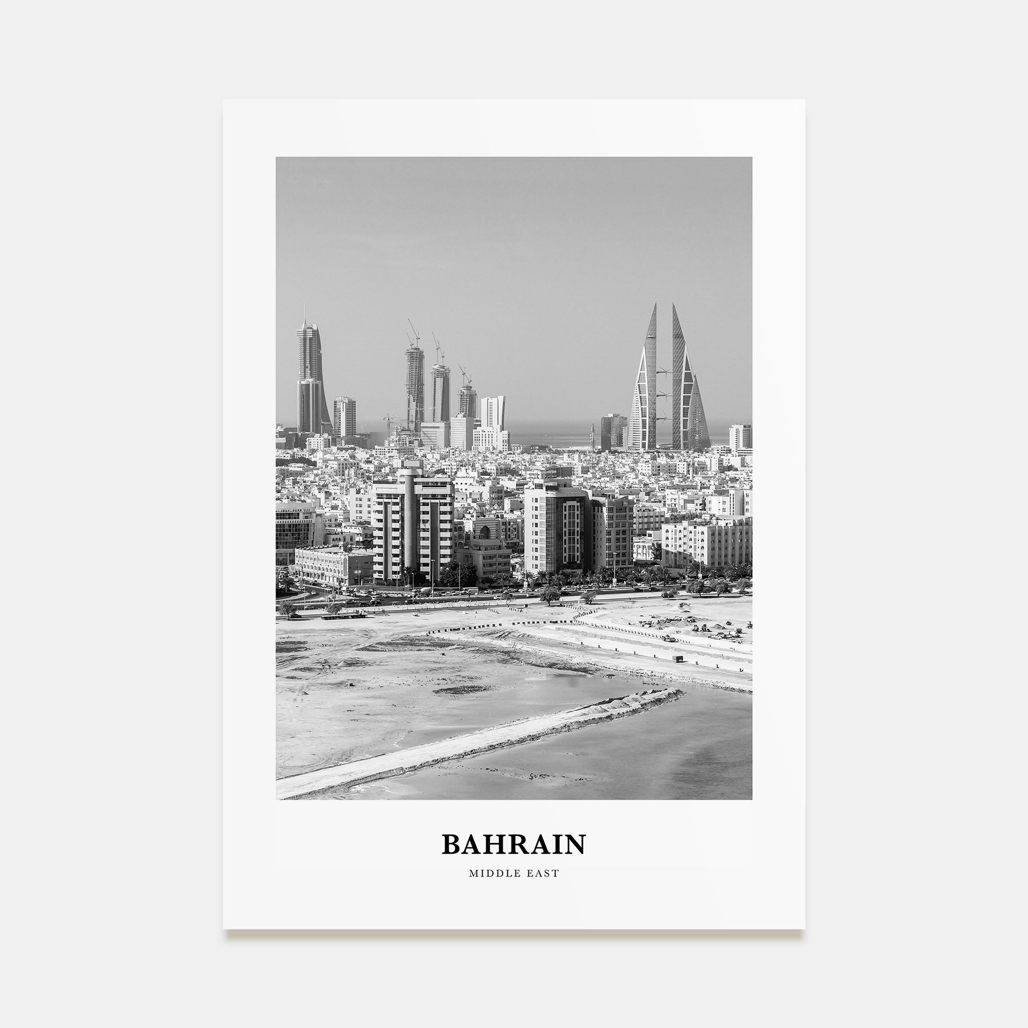 Bahrain Portrait B&W Poster