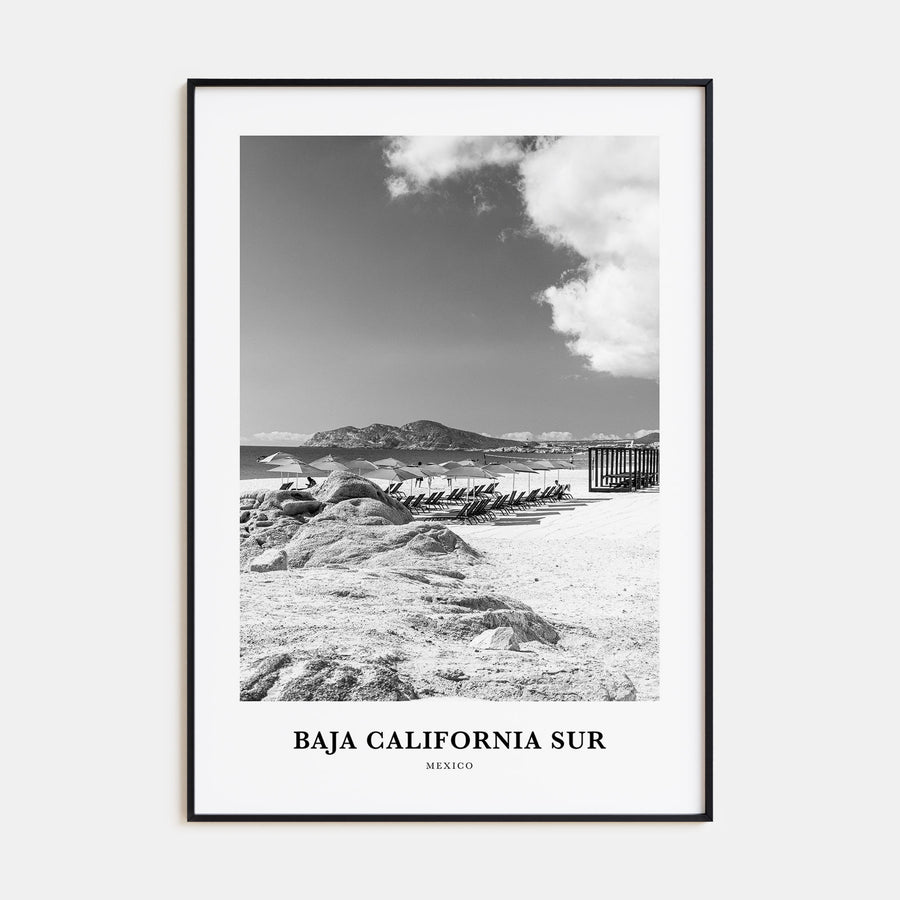 Baja California Sur Portrait B&W Poster
