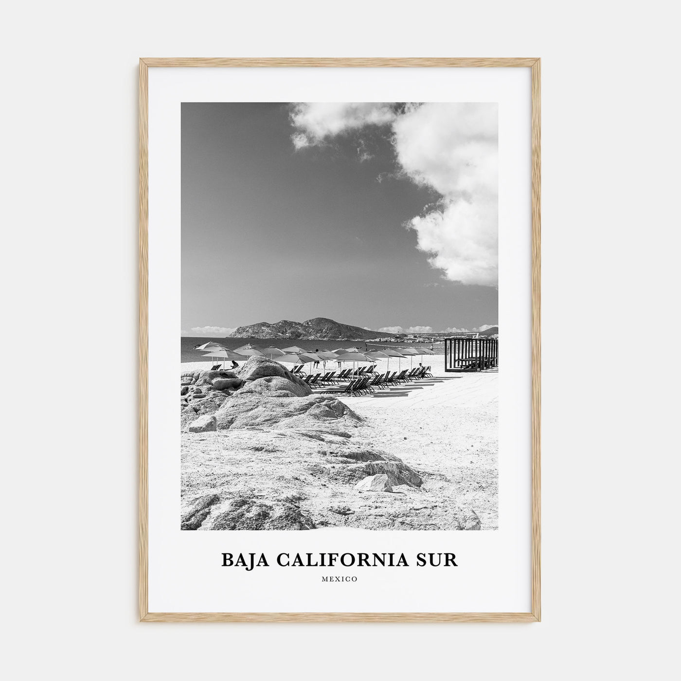 Baja California Sur Portrait B&W Poster