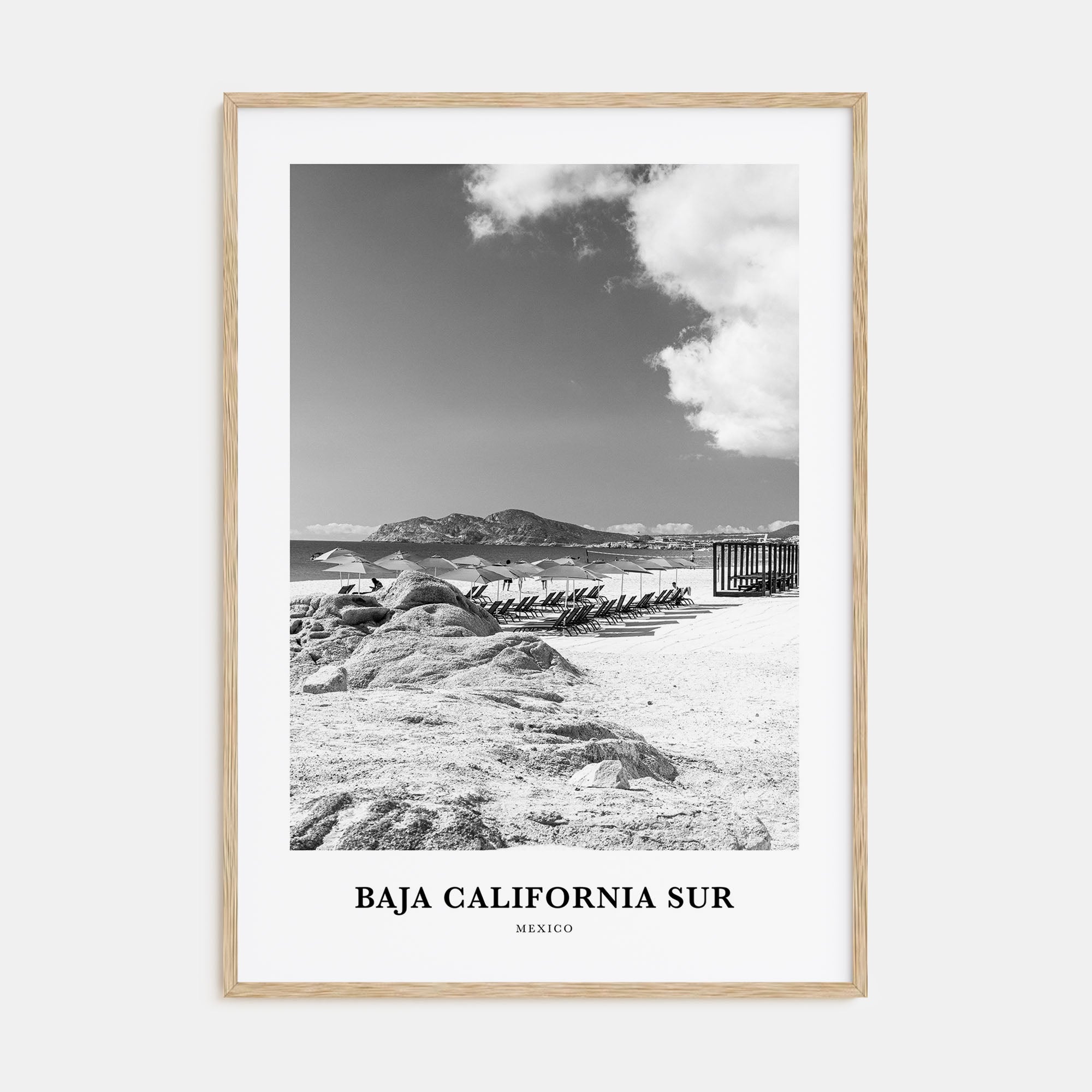 Baja California Sur Portrait B&W Poster