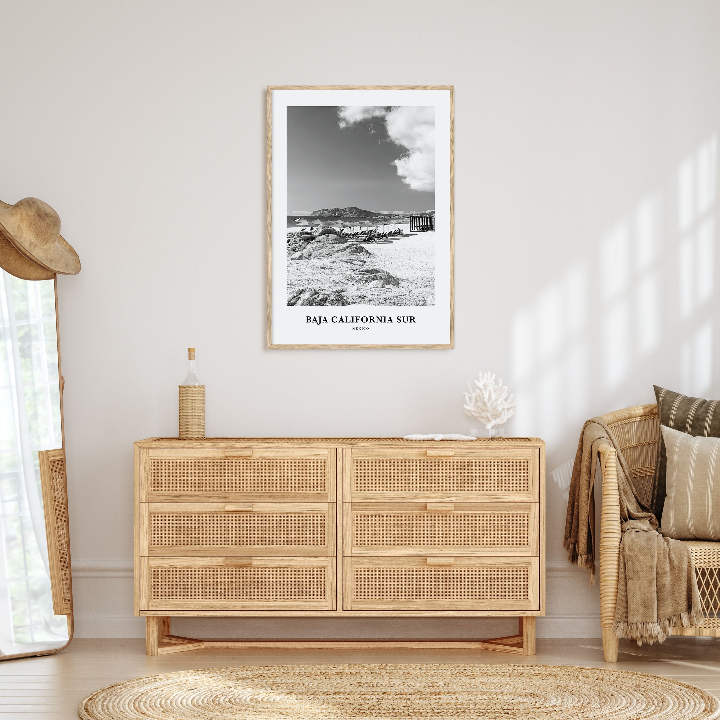 Baja California Sur Portrait B&W Poster