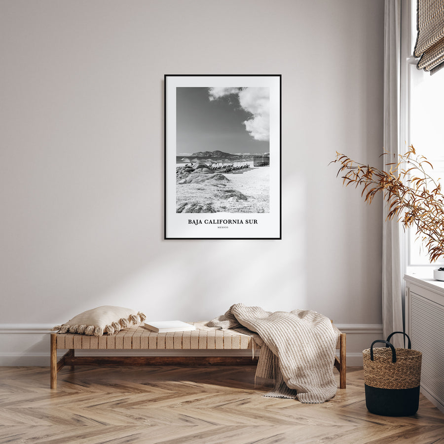 Baja California Sur Portrait B&W Poster