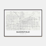 Bakersfield Map Landscape Poster