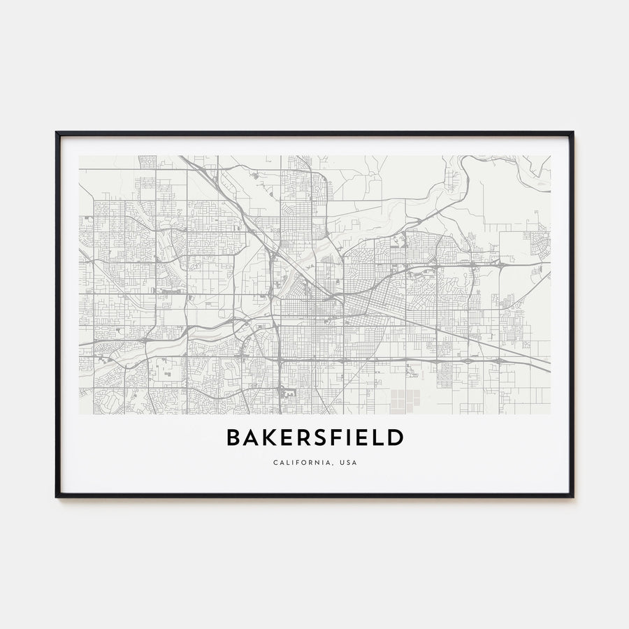 Bakersfield Map Landscape Poster