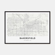 Bakersfield Map Landscape Poster