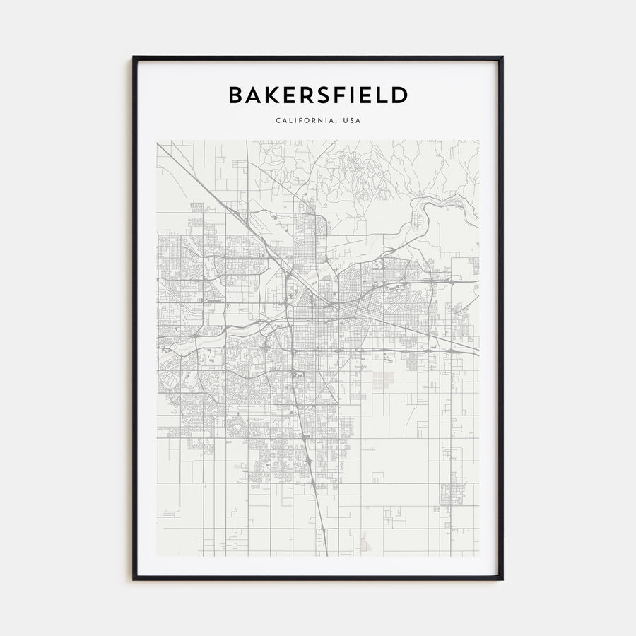 Bakersfield Map Portrait Poster