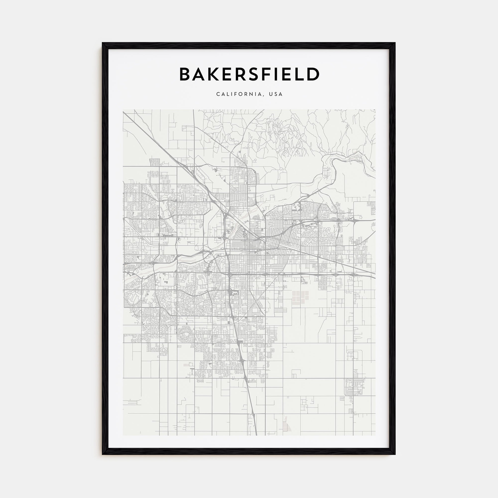 Bakersfield Map Portrait Poster