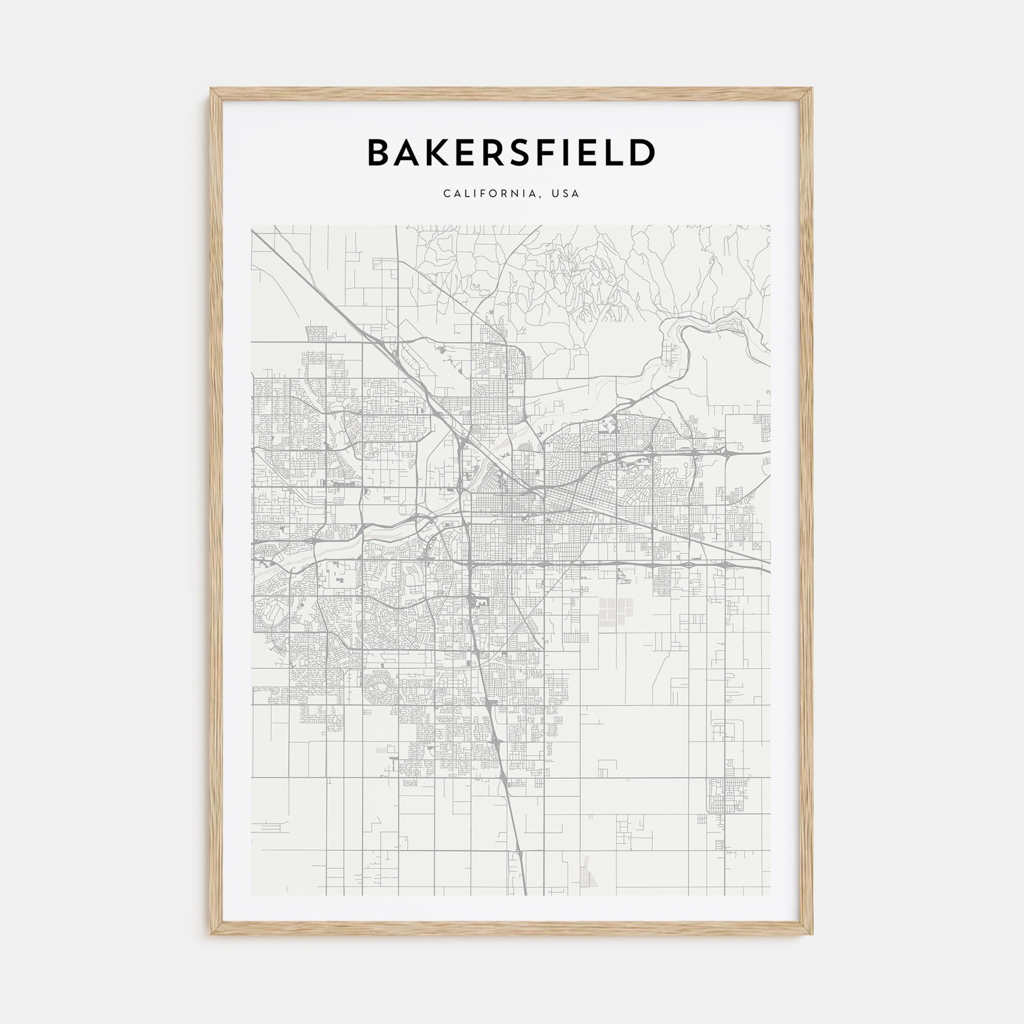 Bakersfield Map Portrait Poster