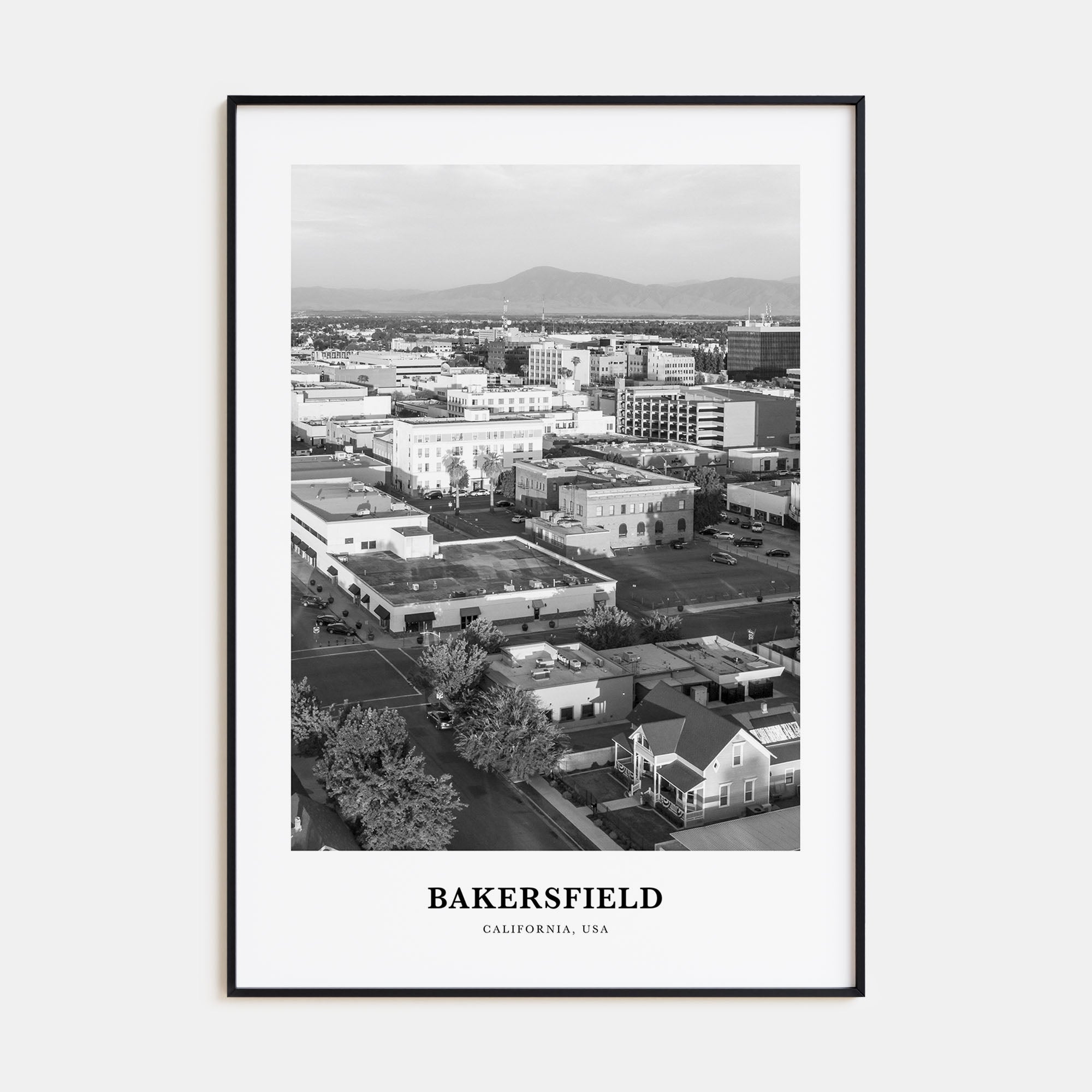 Bakersfield Portrait B&W Poster