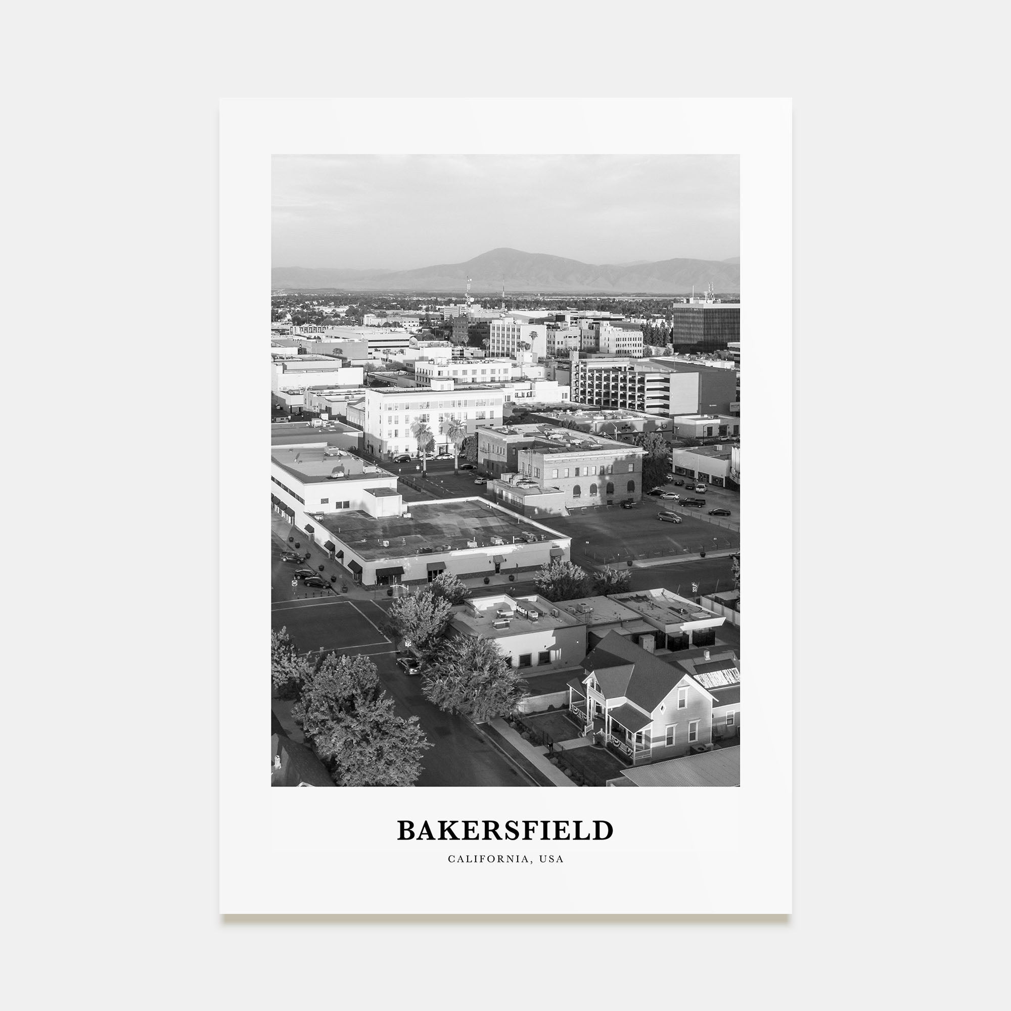 Bakersfield Portrait B&W Poster