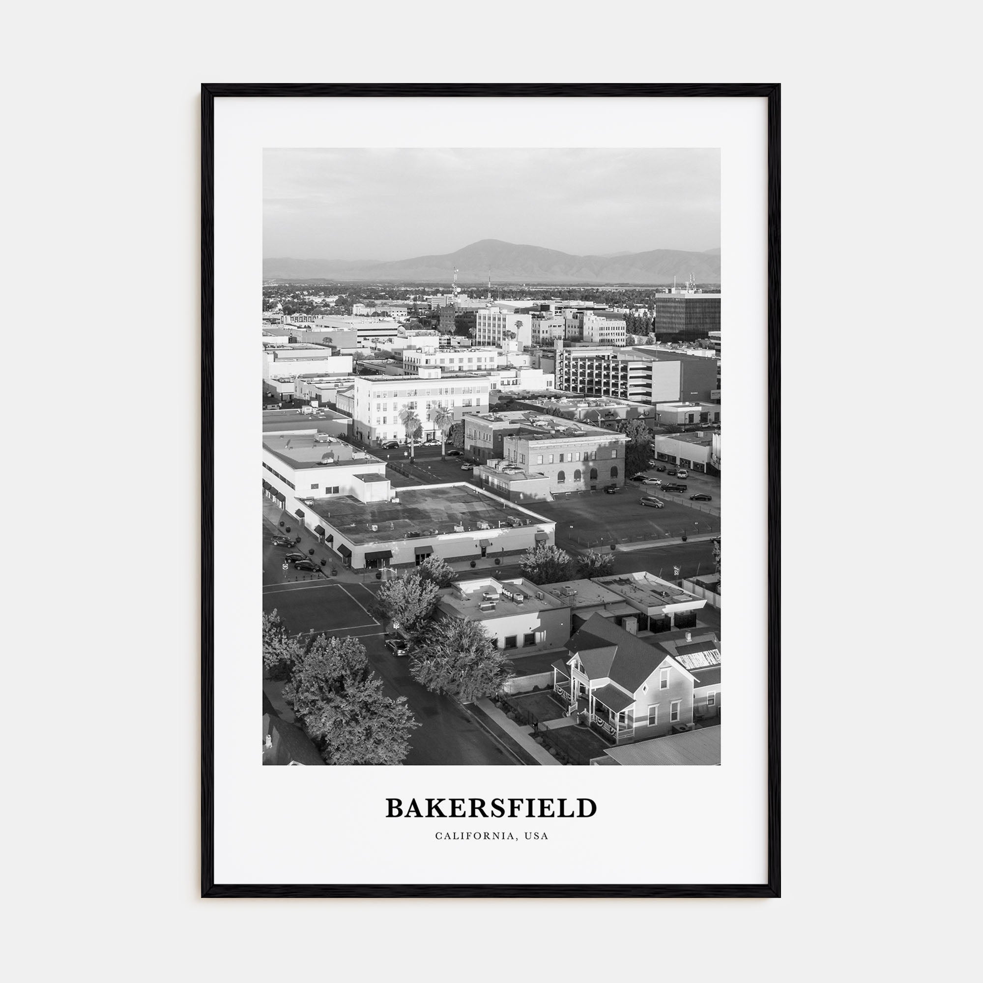 Bakersfield Portrait B&W Poster