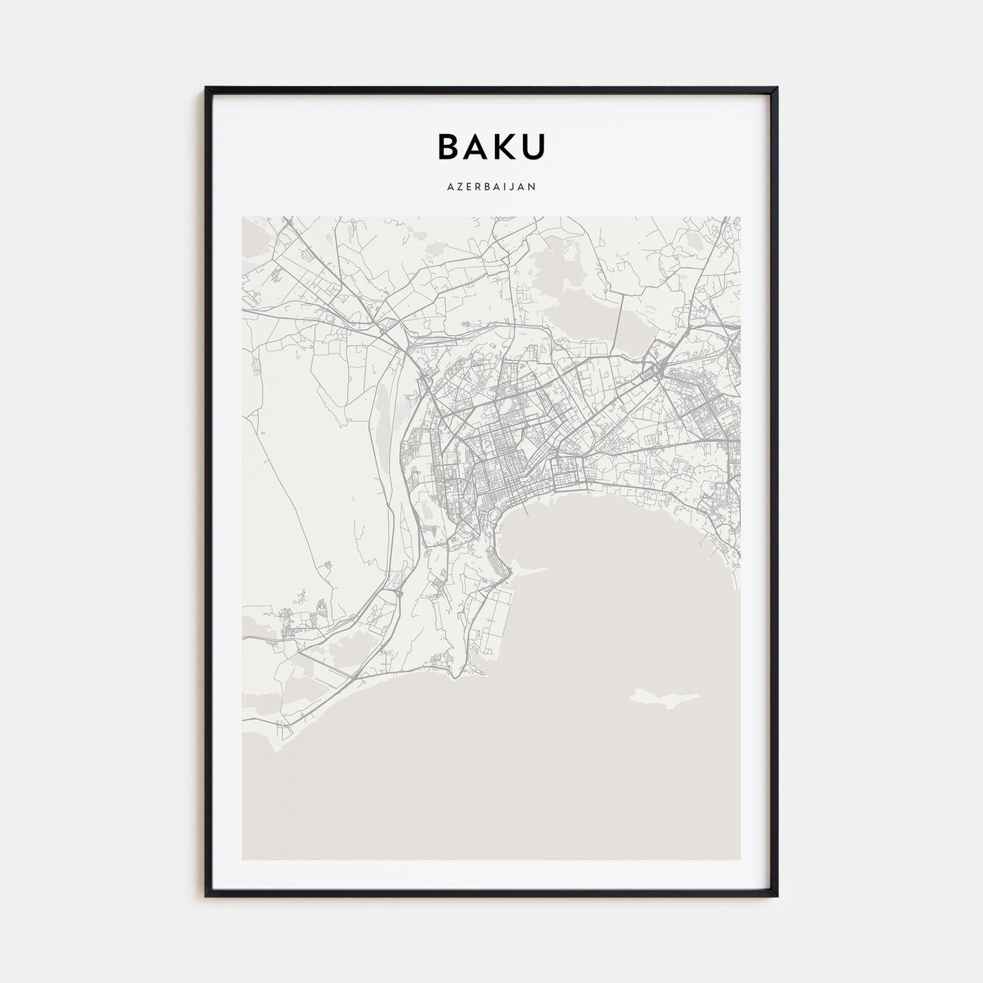 Baku Map Portrait Poster