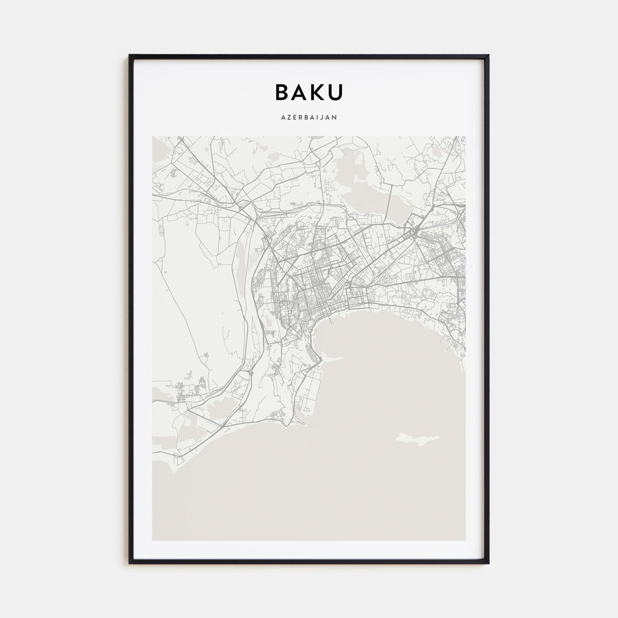 Baku Map Portrait Poster