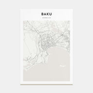 Baku Map Portrait Poster