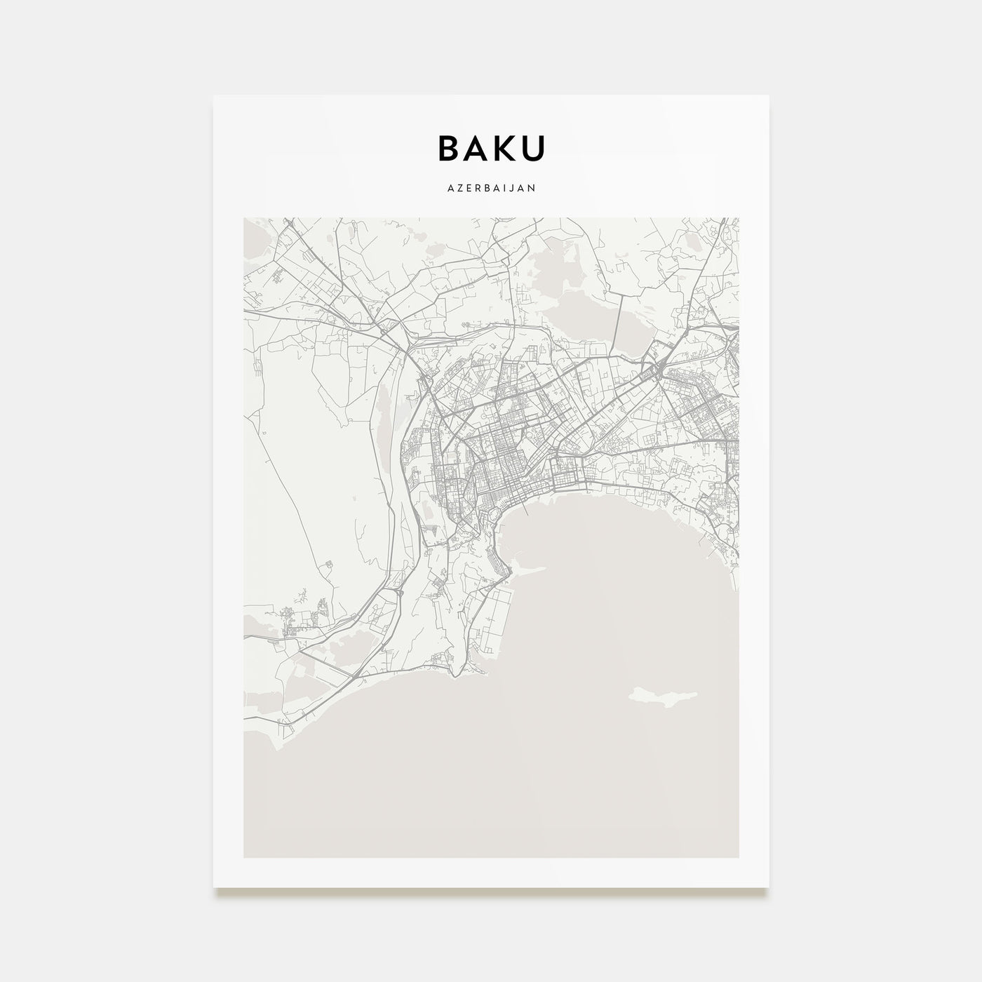 Baku Map Portrait Poster