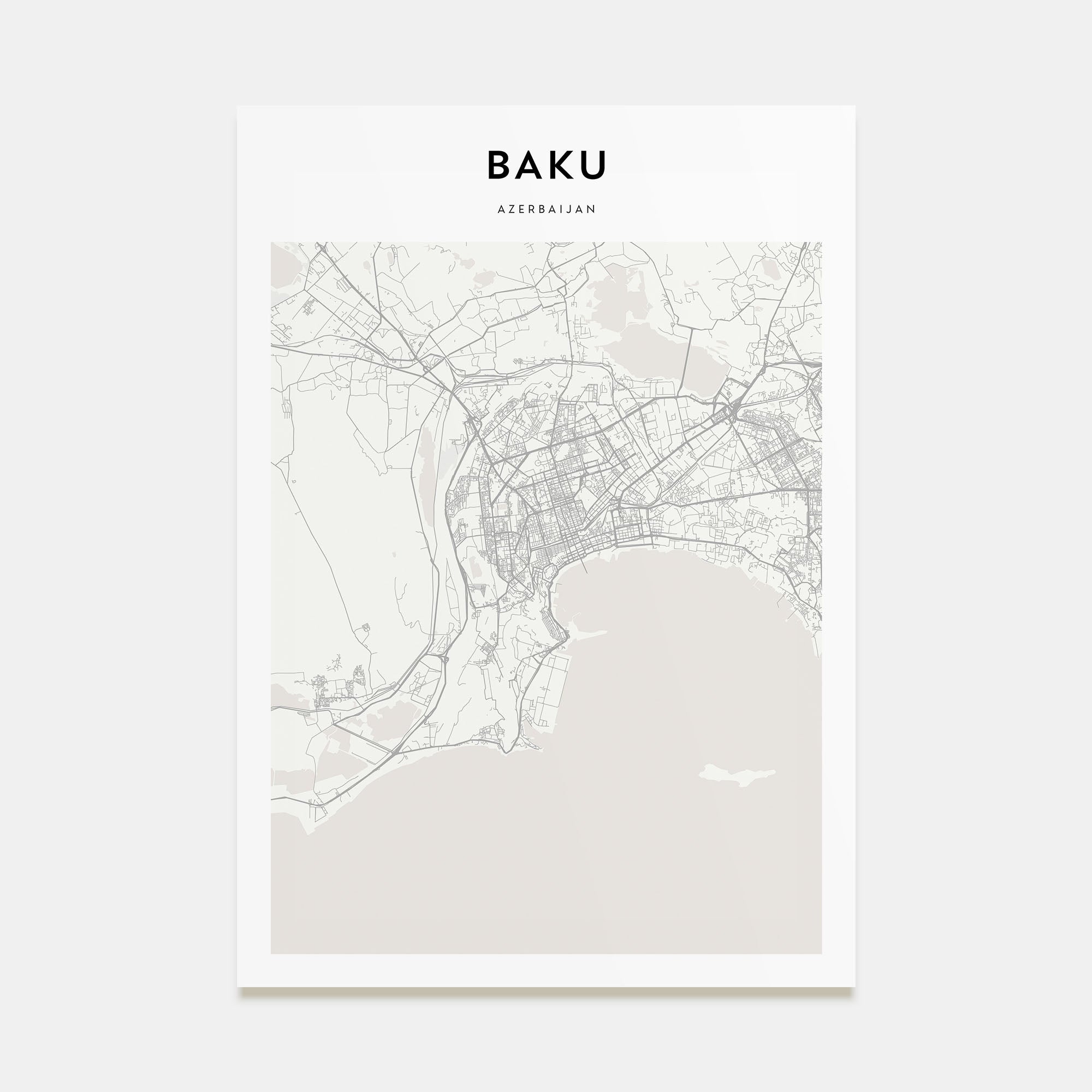 Baku Map Portrait Poster
