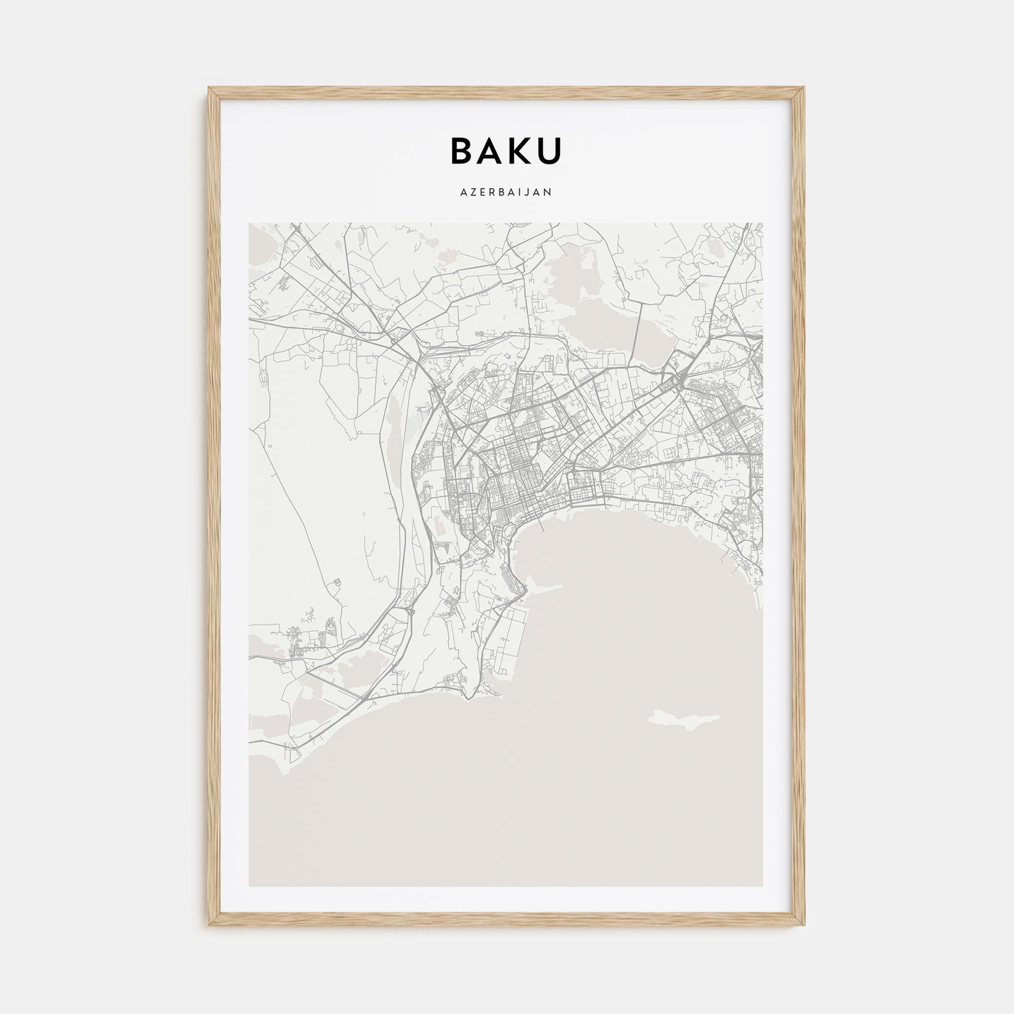 Baku Map Portrait Poster