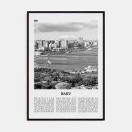 Baku Travel B&W Poster