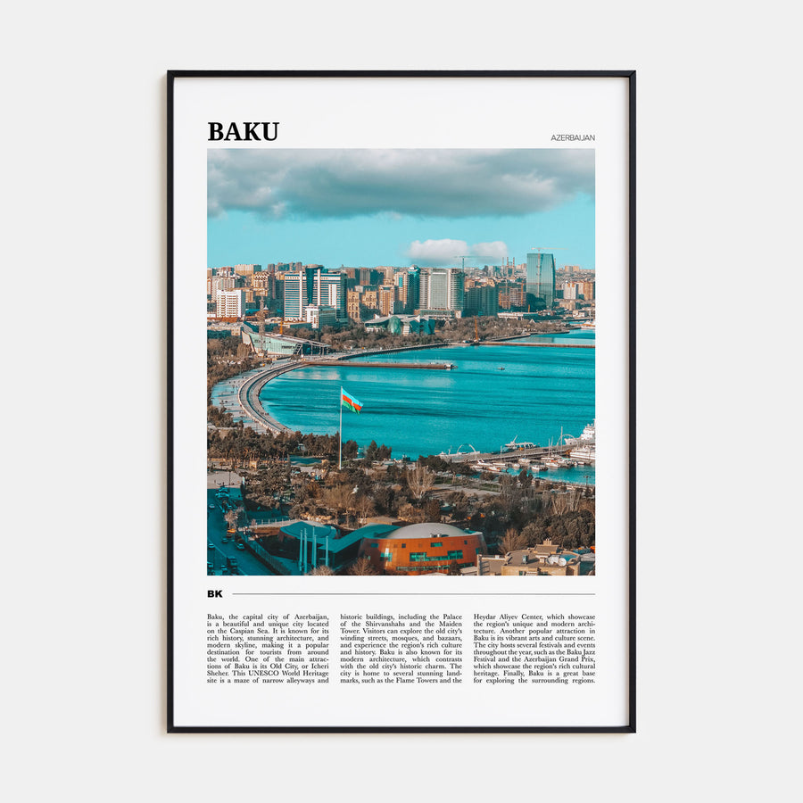 Baku Travel Color Poster