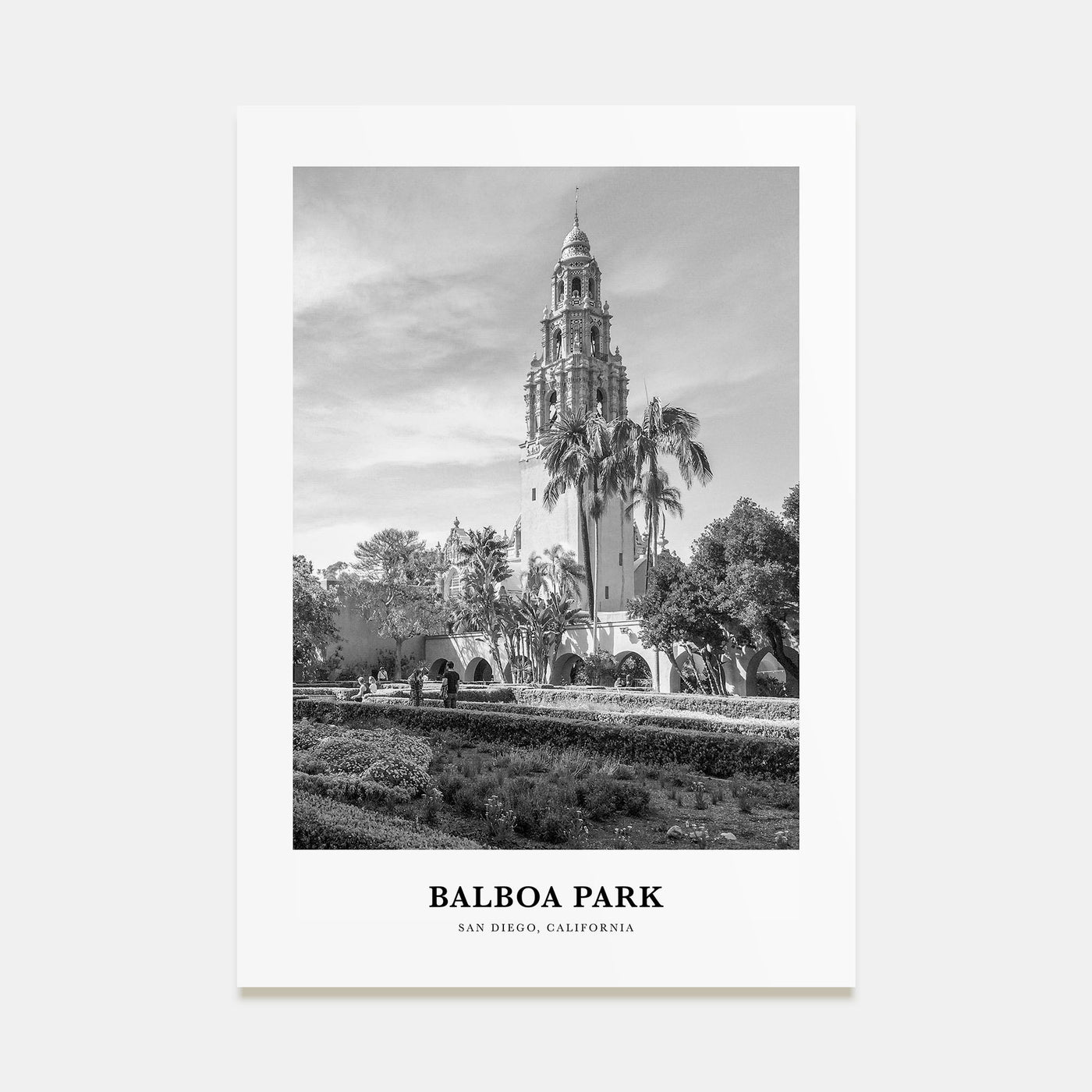 Balboa Park Portrait B&W Poster