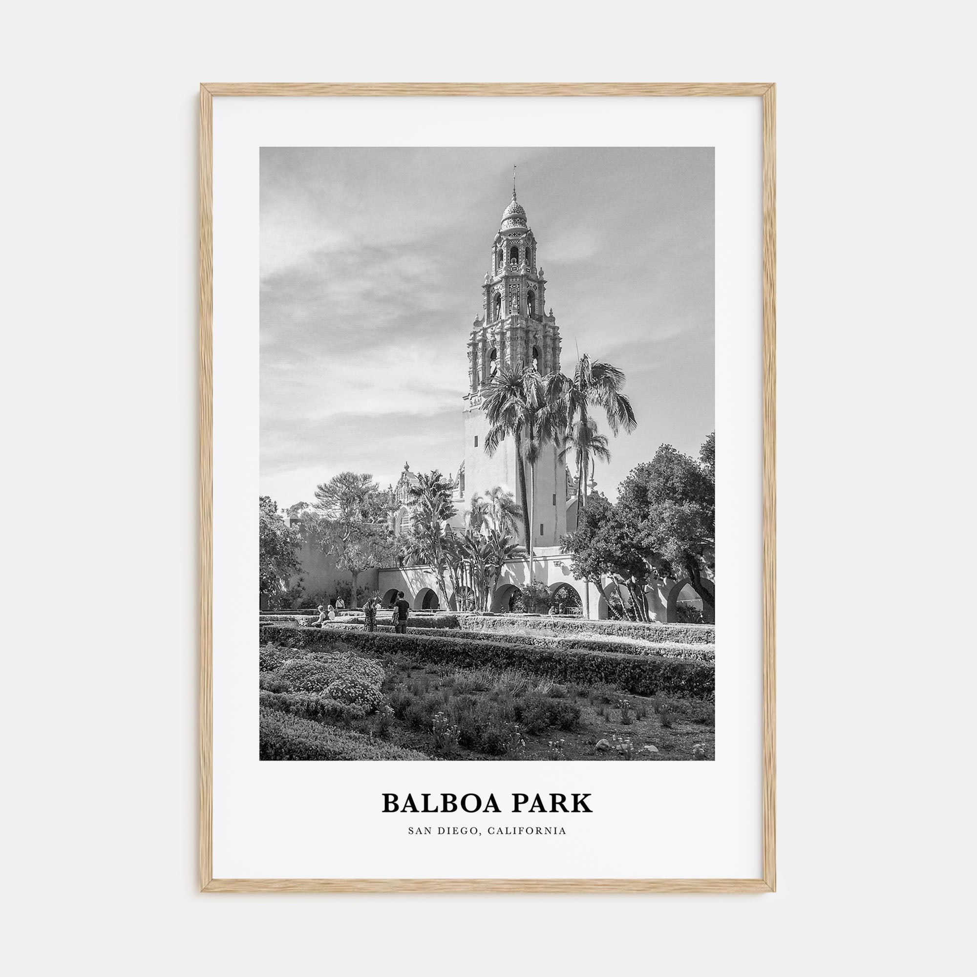 Balboa Park Portrait B&W Poster