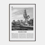 Balboa Park Travel B&W Poster