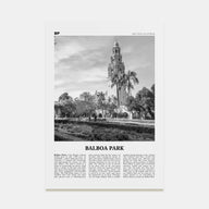 Balboa Park Travel B&W Poster