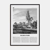 Balboa Park Travel B&W Poster