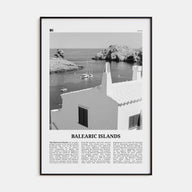 Balearic Islands Travel B&W Poster
