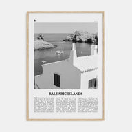 Balearic Islands Travel B&W Poster