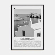 Balearic Islands Travel B&W Poster