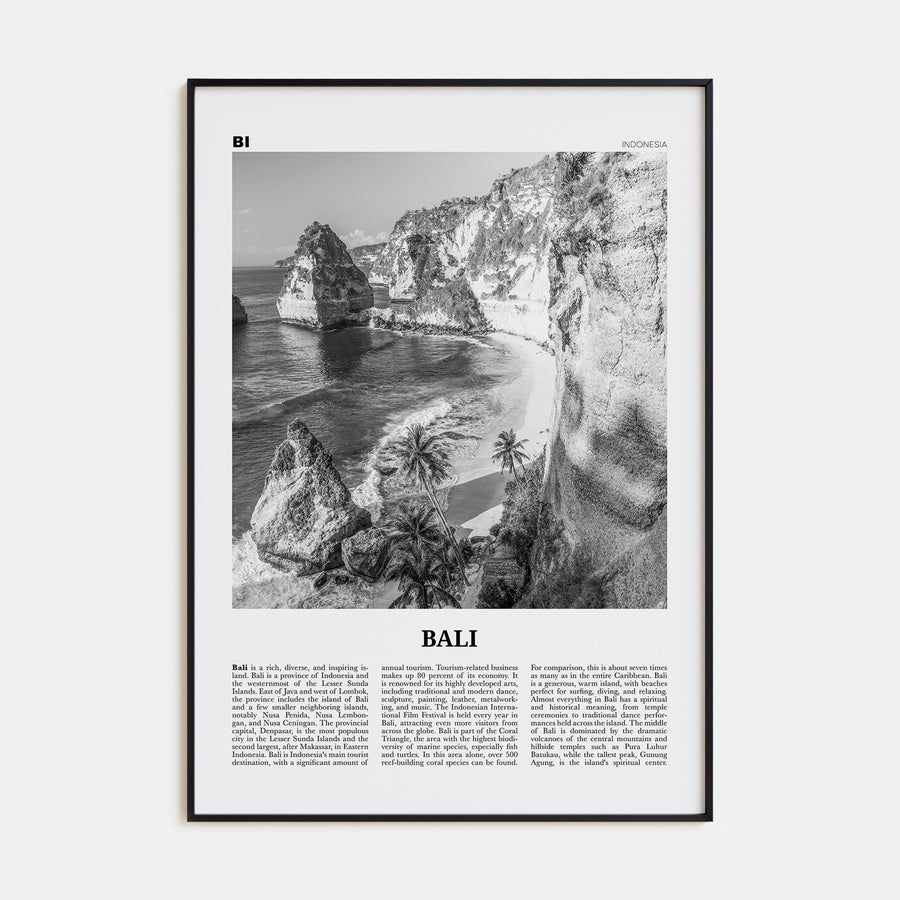 Bali Travel B&W No 1 Poster