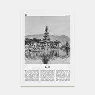 Bali Travel B&W No 2 Poster