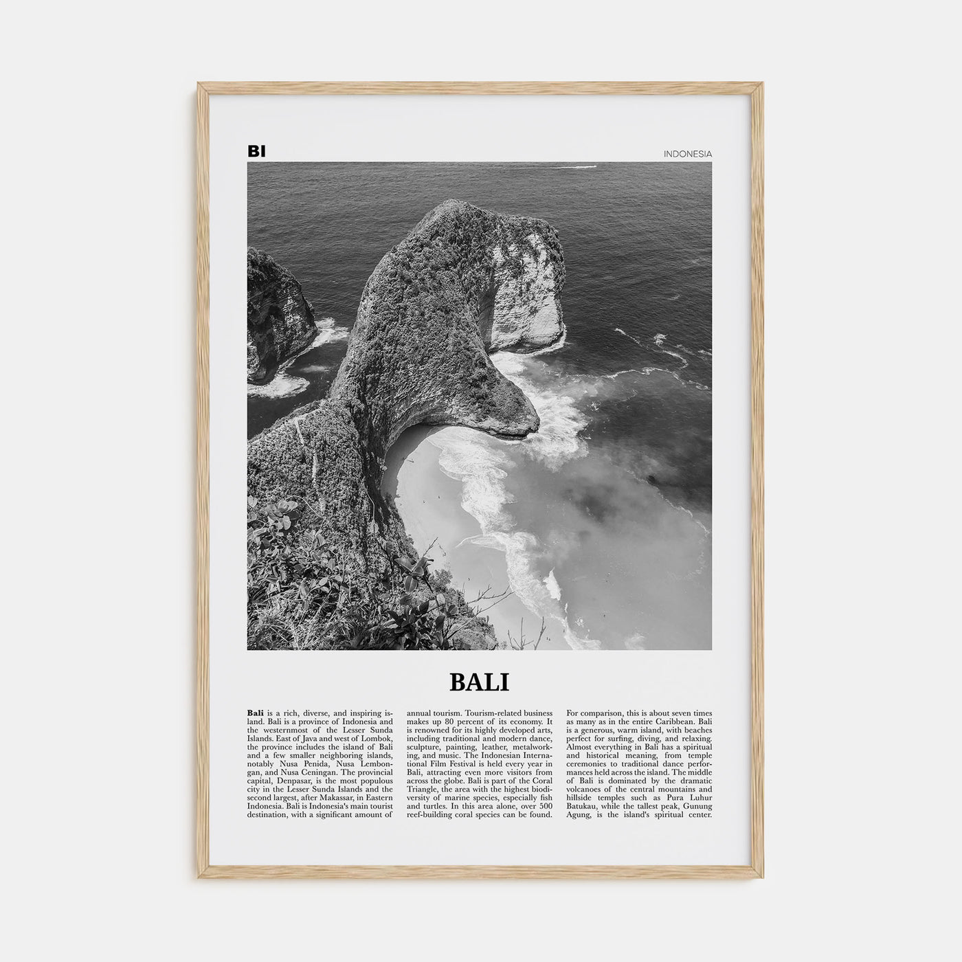 Bali Travel B&W No 3 Poster