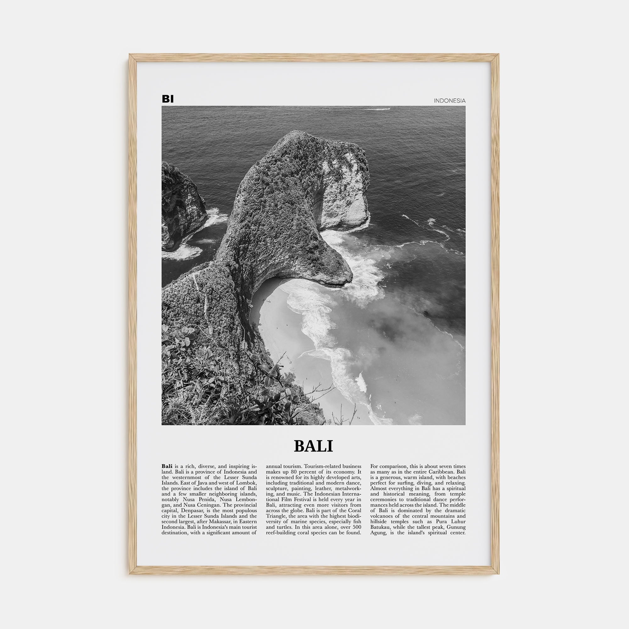 Bali Travel B&W No 3 Poster