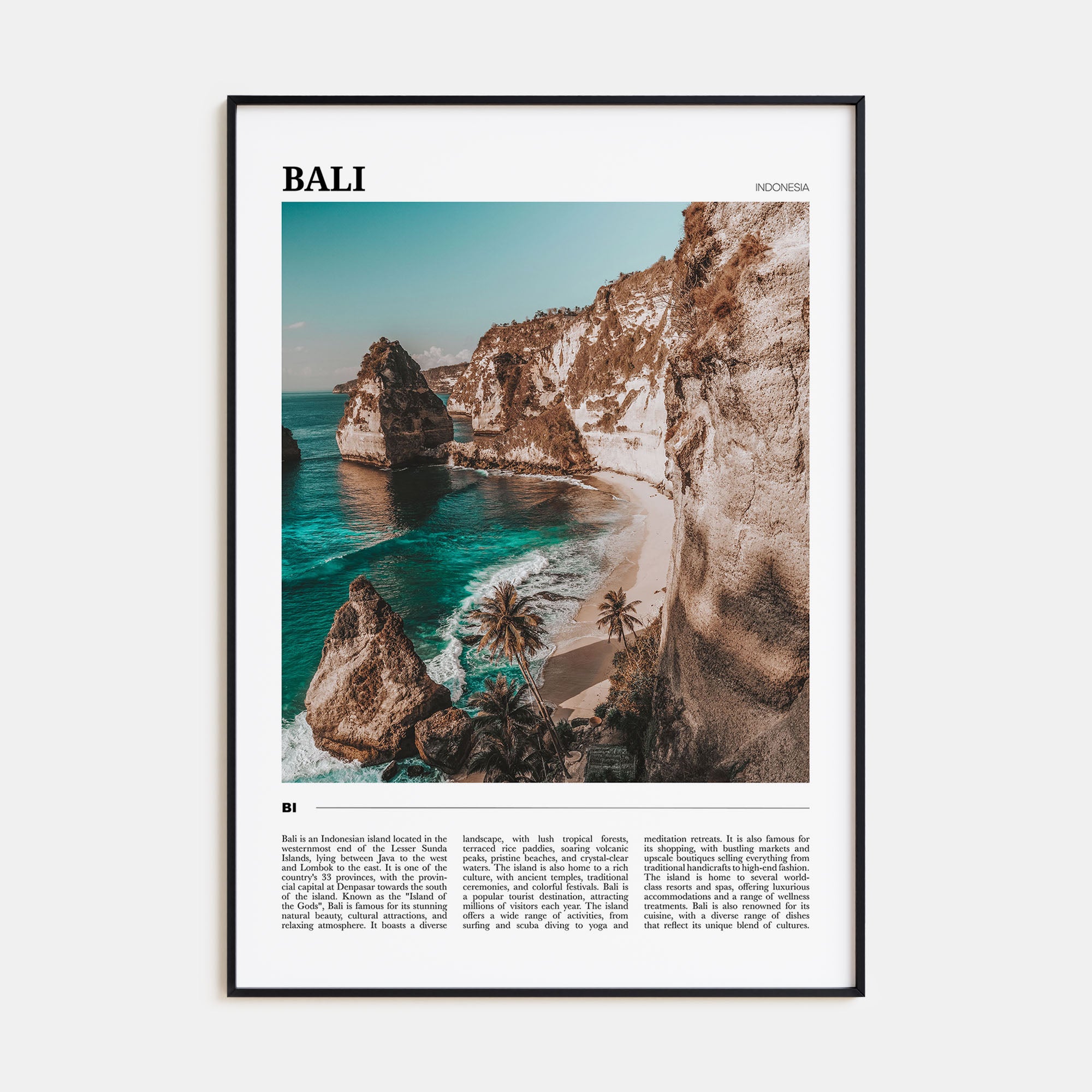 Bali Travel Color Poster