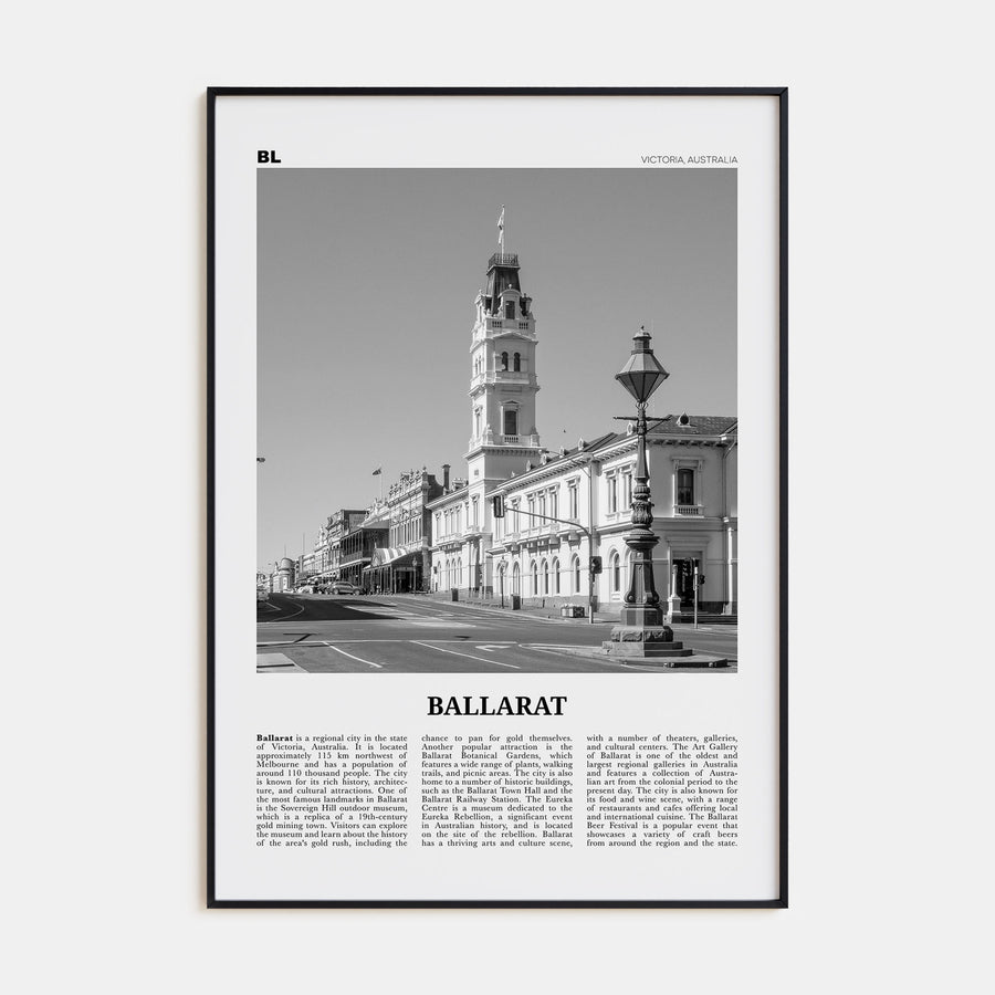 Ballarat Travel B&W Poster