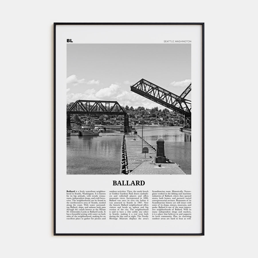 Ballard Travel B&W Poster