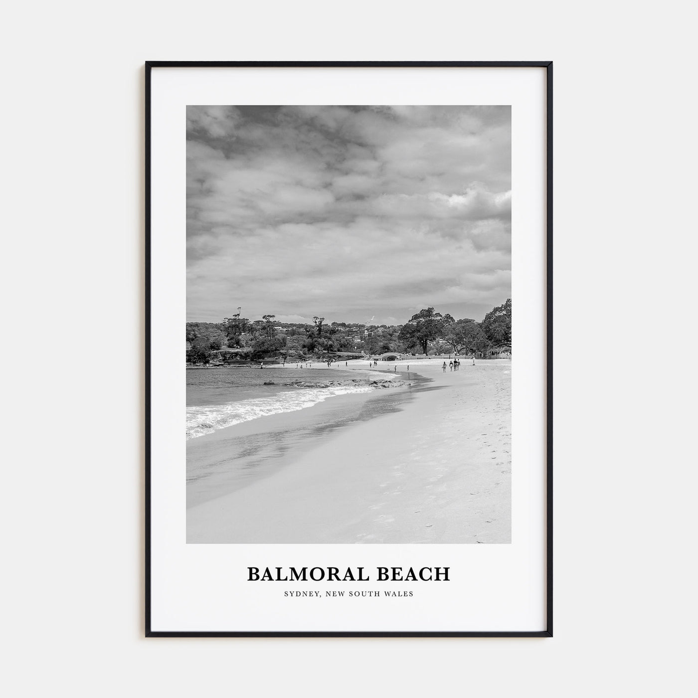 Balmoral Beach Portrait B&W Poster