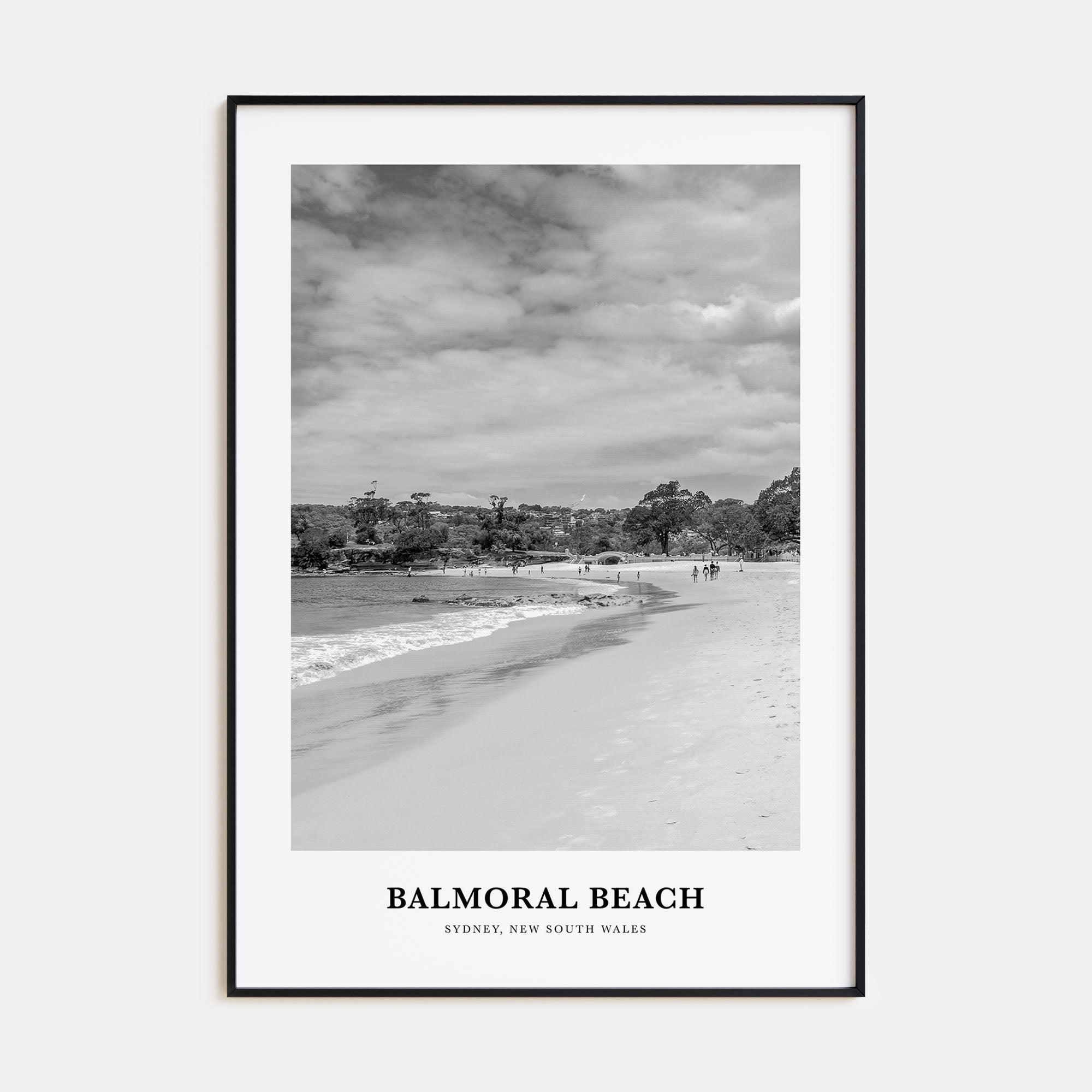 Balmoral Beach Portrait B&W Poster