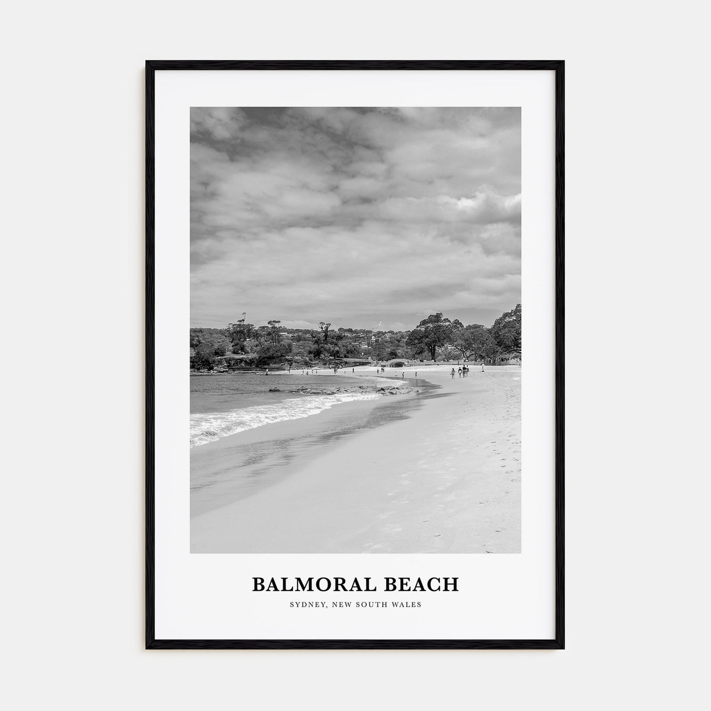 Balmoral Beach Portrait B&W Poster