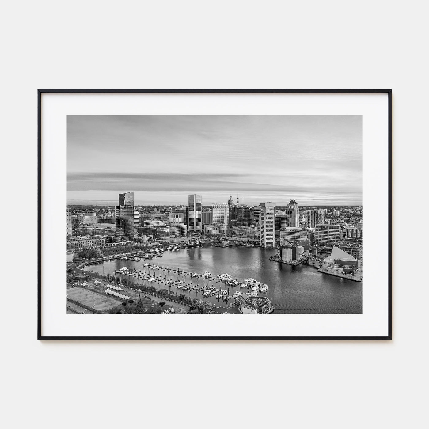 Baltimore Landscape B&W Poster