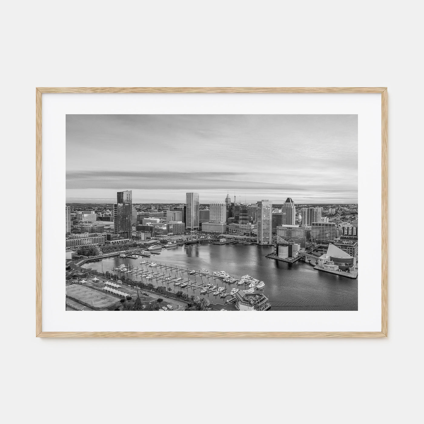 Baltimore Landscape B&W Poster