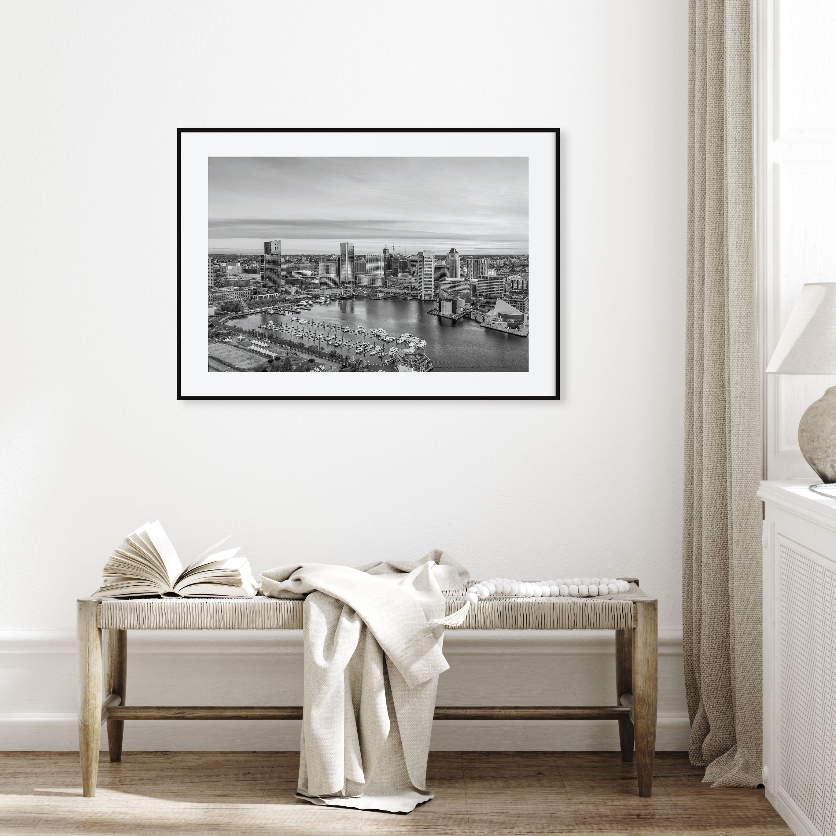 Baltimore Landscape B&W Poster