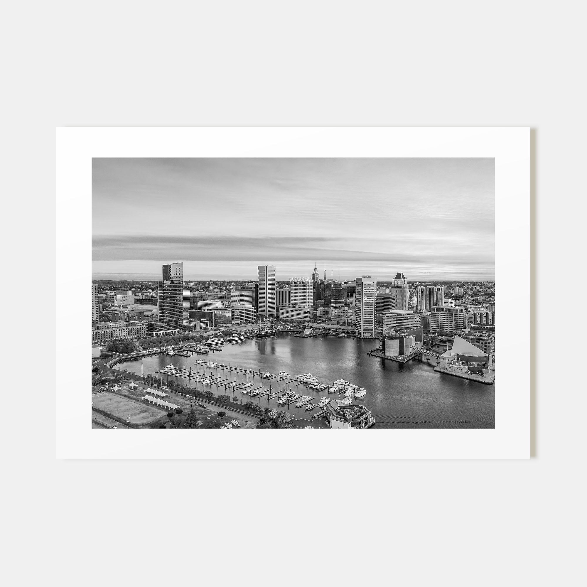 Baltimore Landscape B&W Poster