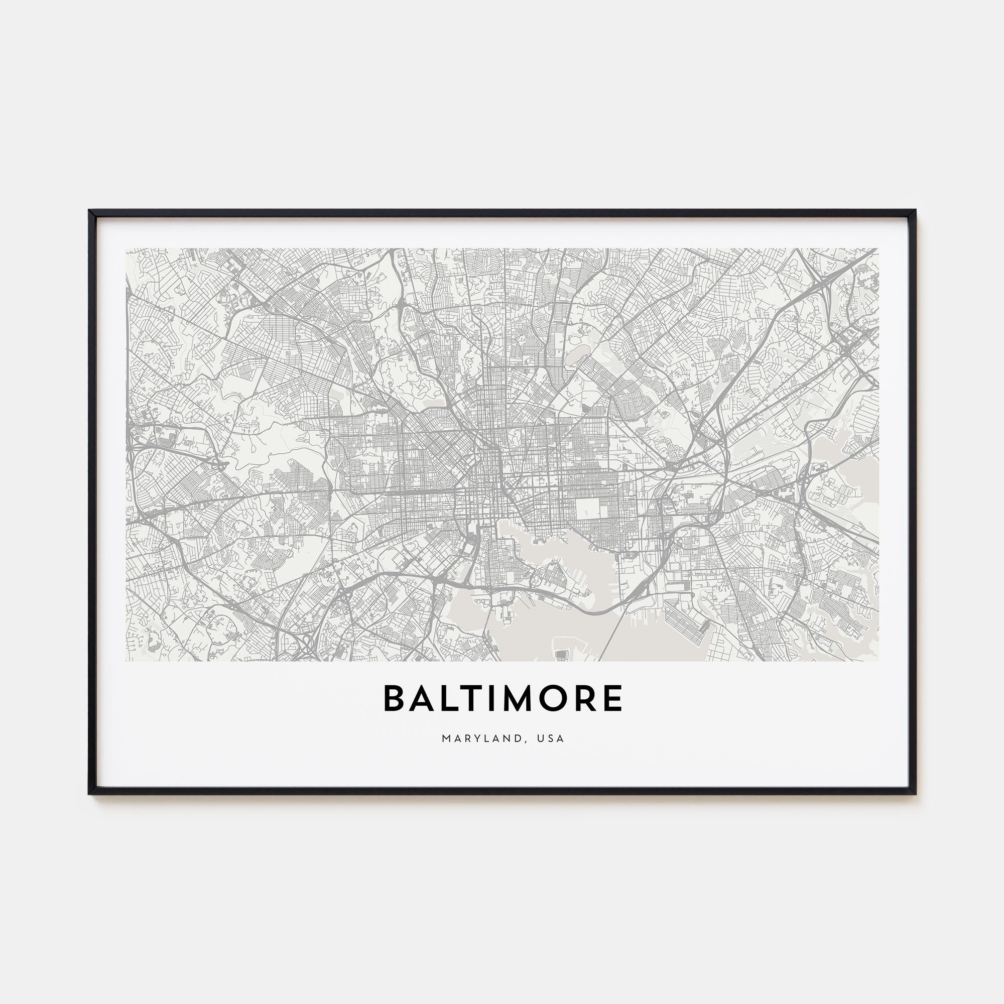 Baltimore Map Landscape Poster