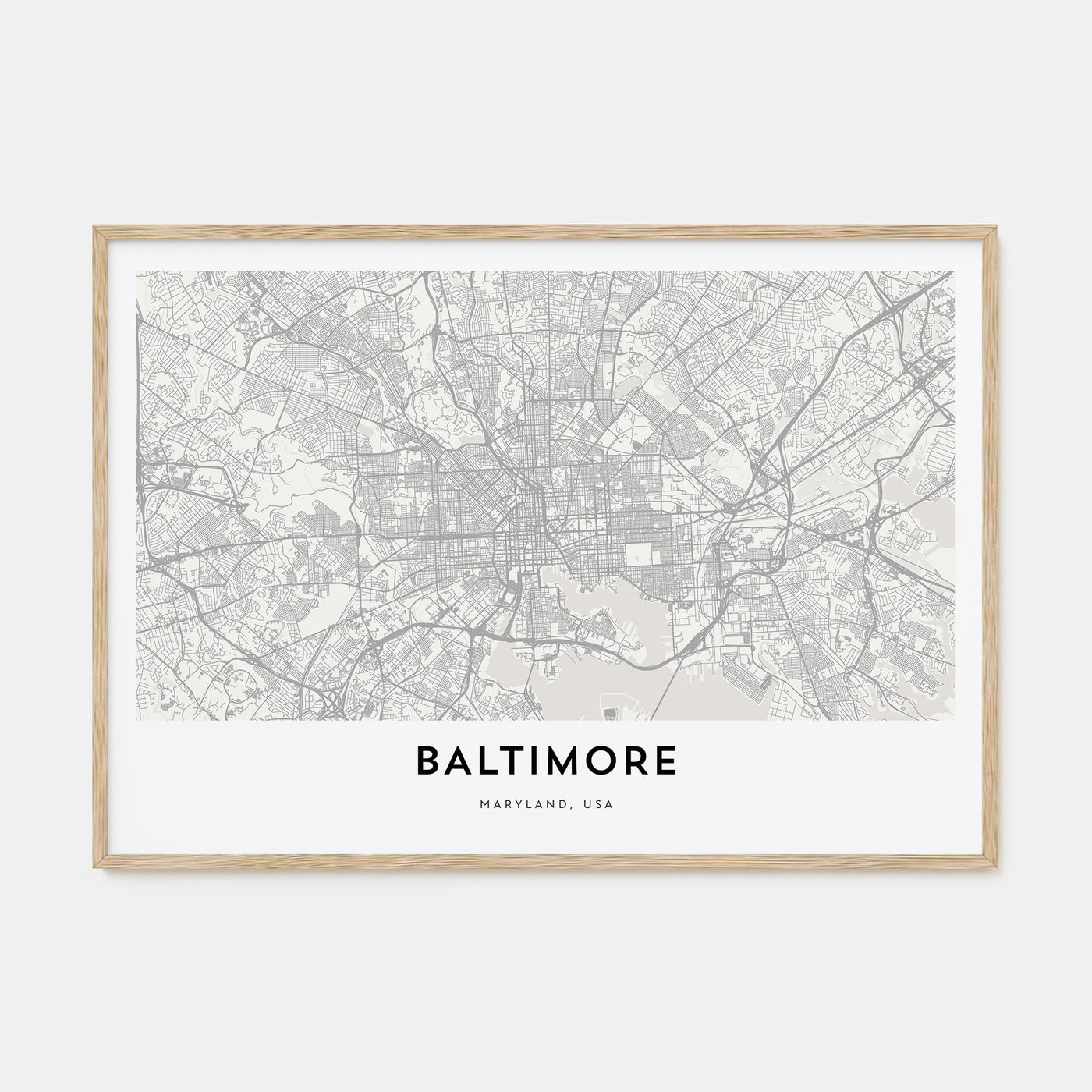Baltimore Map Landscape Poster